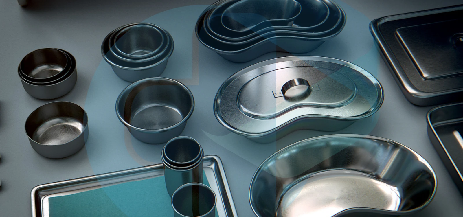 Pacific Medical Co instrument trays, bowls and holloware