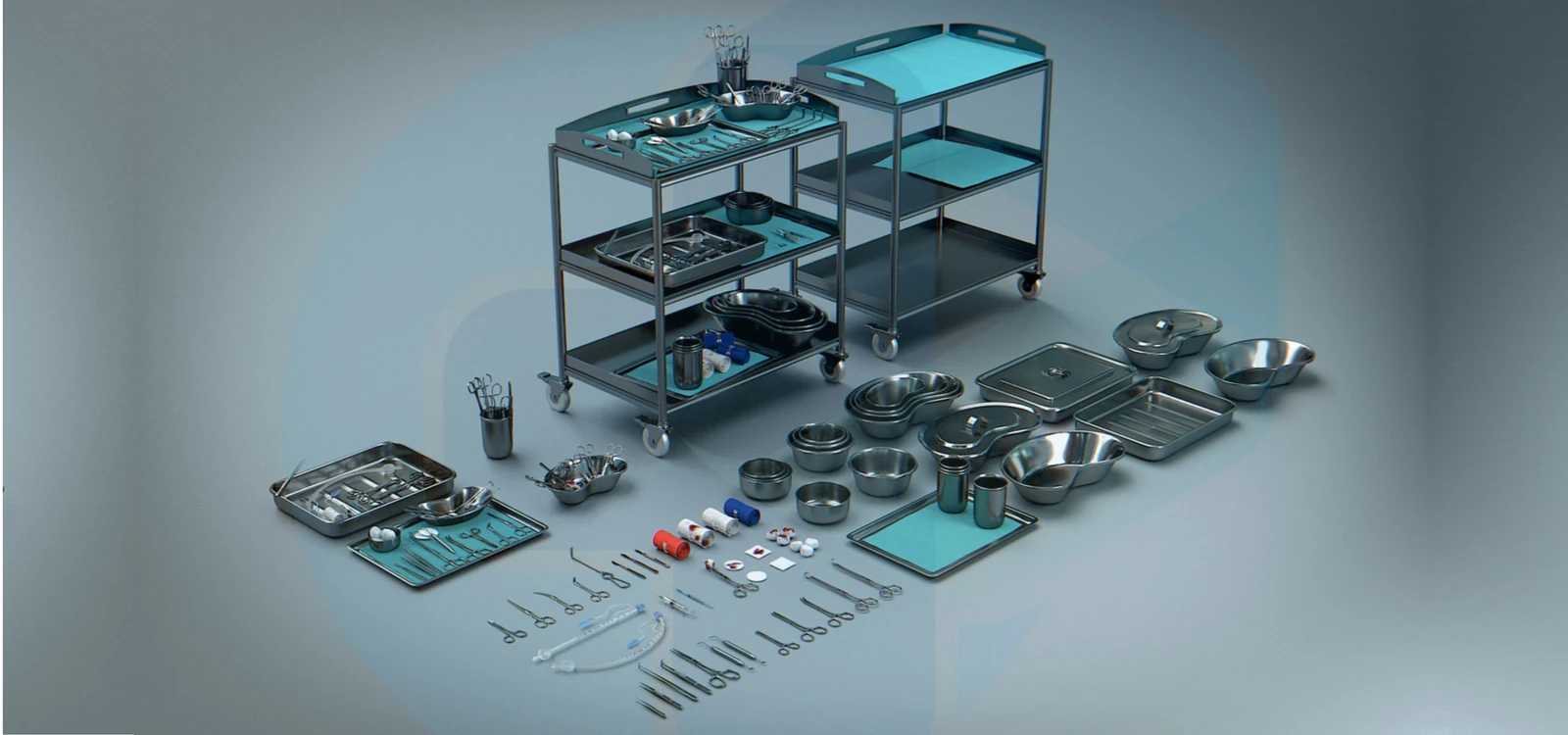 Instrument trays, sets and surgical equipment from Pacific Medical Co